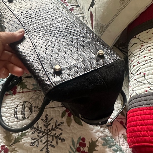 Coach Embossed Crocodile Glitter Satchel - Picture 10 of 10